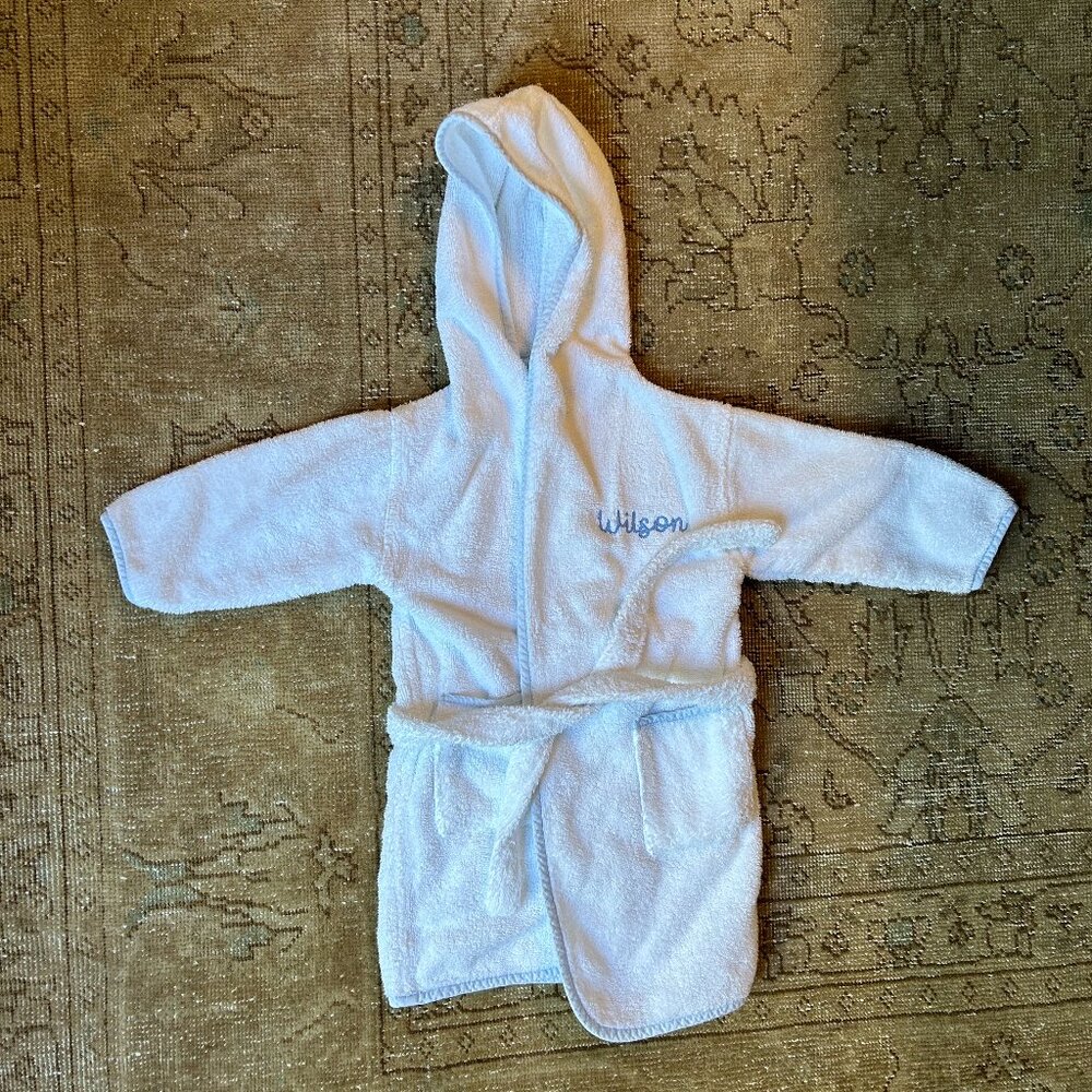 Weezie Towel Robe size 1-2Y monogrammed Wilson